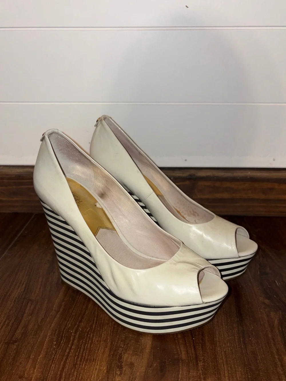 Michael Kors Adalia Patent Peep Toe Platform Wedges